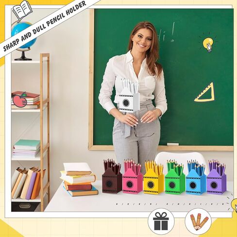 Yalikop 6 Pcs Crayon Holder Crayon Organizer Pencil Shaped Wooden Colored Pen Holder School Dispenser Marker Storage Organizer for Back to School for Classroom Art Storage Supplies in Saudi Arabia