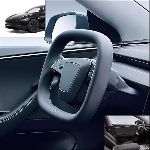 نير الإنترنت للإصدار الجديد Tesla Steering Wheel Model 3 Highland 2024+ (FBA-01.Starship: حلقة واحدة ، أسود) in Saudi Arabia