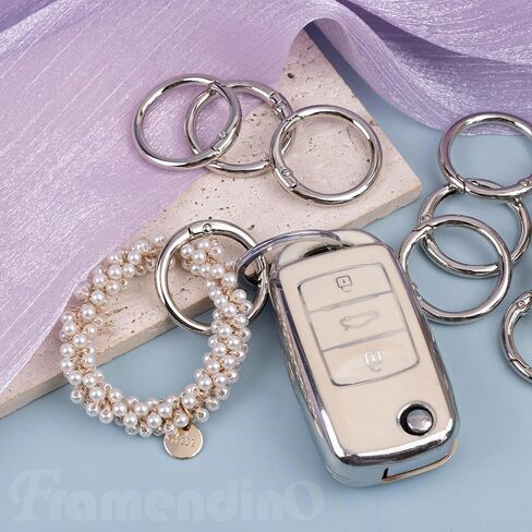 Framendino, 30 Pack Gold Trigger Spring O Rings 1 Inch Round Ring Circle Key Buckles for Keychain Handbag DIY Accessories in Saudi Arabia