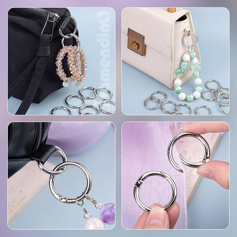Framendino, 30 Pack Gold Trigger Spring O Rings 1 Inch Round Ring Circle Key Buckles for Keychain Handbag DIY Accessories in Saudi Arabia