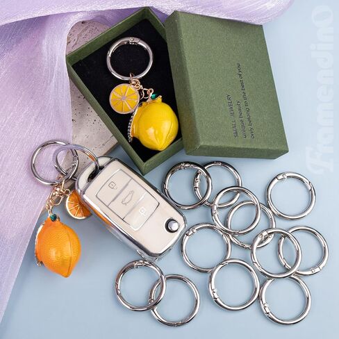Framendino, 30 Pack Gold Trigger Spring O Rings 1 Inch Round Ring Circle Key Buckles for Keychain Handbag DIY Accessories in Saudi Arabia