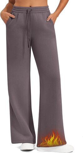 G4Free Flurrylux Fleece Lined Sweatpants Women Cotton Wide Leg Pants with Pockets Lounge Casual in Saudi Arabia