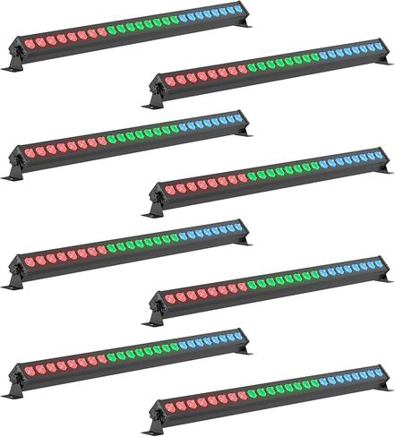 شريط إضاءة للمسرح، 72 وات 24 مصباح LED RGBW Dj Party Lights Bar 3 في 1 شريط ضوء غسيل جداري مع تحكم DMX صوت التشغيل التلقائي المنشط لرقصة الزفاف في عيد الميلاد في الكنيسة (40 بوصة) in Kuwait