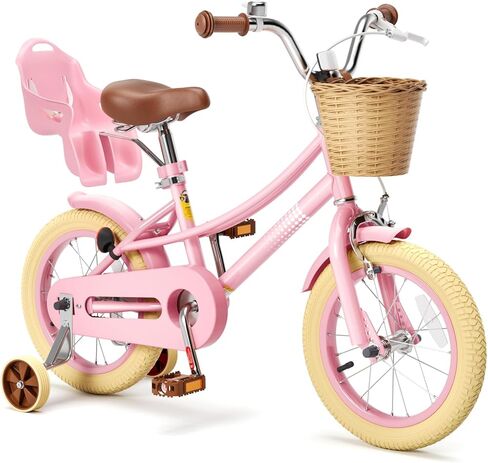 Glaf Toddler Bike 3-5 12 14 16 20 Inch Girls Bike Training Wheels and Baby Doll Seat for 2-12 Years Old Kids Bike Bicycle with Basket Adjustable Seat in Kuwait