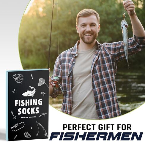 VICRAZY Fishing Gifts for Men - Fly Fishing Accessories Themed Funny Socks, Birthday Gifts for Men, Unique Gift for Dad, Cool gifts for Dads, Ideal for Any Occasion, Soft and Comfortable in Saudi Arabia
