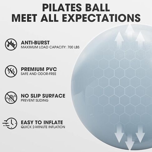 PAETA Pilates Ring Set – 14" Magic Circle (38 lbs Resistance), 9.8" Pilates Ball, 5 Resistance Bands, and Exercise Guide Included for Home Workouts in Kuwait
