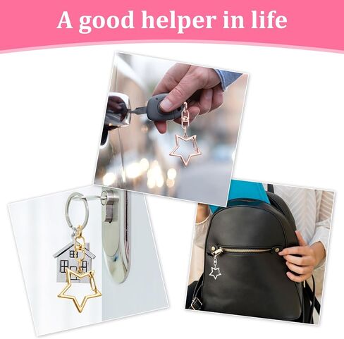 100 Pcs Star Shaped Spring Snap Keychain Clip, Metal Swivel Clasp Snap Hook Key Ring with Chain Hanging Buckle & Open Jump Ring Star Keychain Clasp for Keychains Accessories DIY Craft Making in Saudi Arabia