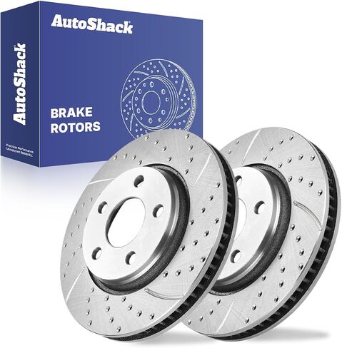 Autoshack Black Hat محفورة ودوارات فرامل متدنية فرامل فرامل أمامية بديلة بوند بونتيك Grand Prix Montana Chevrolet Uplander Saturn Relay Buick Terraza 2005-2009 Lacrosse Allure PR65089LR in Kuwait