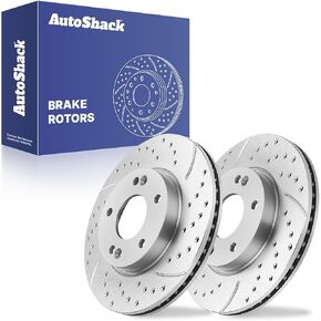 AutoShack Black Hat Drilled and Slotted Brake Rotors Front Brake Rotor Replacement Kit for Kia Soul Seltos Forte5 Forte Koup Hyundai Kona Venue Elantra Coupe Veloster 2013-2020 Elantra GT PR41586LR in Saudi Arabia
