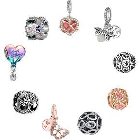 9Pcs Plated Silver Spacer Beads Charms fit Pandora Pendants Bracelet Dangle Pack Set elephant seahorse shell octopus turtle snowflake in Saudi Arabia