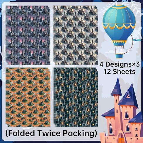 Pineraap Horror & Suspense Biohazard Theme Wrapping Paper 12 Sheets Evil Zombie Gift Wrap For Horror Fans,Suspense Enthusiasts,20"×28" in Saudi Arabia