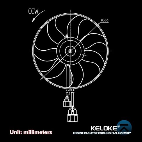 KELOKE Engine Radiator Cooling Fan Assembly Compatible with Smart Fortwo 2007-2015 L3 1.0L, Fortwo 2011-2012 ELECTRIC, Replace# 0002009323 A0002009323 in Saudi Arabia