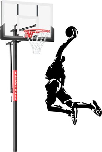 In Ground Basketball Hoops Outdoor 7-10ft Adjustable with Crank, Outdoor Inground Basketball Goal System with 48 Inch Shatterproof Backboard in Kuwait