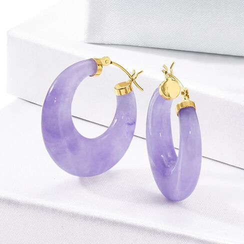 Ross-Simons Round Gemstone Hoop Earrings in 14kt Gold 1 1/8 inches in Kuwait