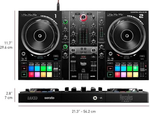 Hercules DJControl Inpulse 200 MK2 2-Channel DJ Controller Bundle with Case, TRS-to-RCA Breakout Cable, and Austin Bazaar Polishing Cloth in Saudi Arabia