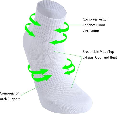 WindCrosser Mens Anti Odor Blister Proof Seamless Breathable Cotton Thin Ankle Quarter Crew Daily Socks, Size 7-11 in Saudi Arabia