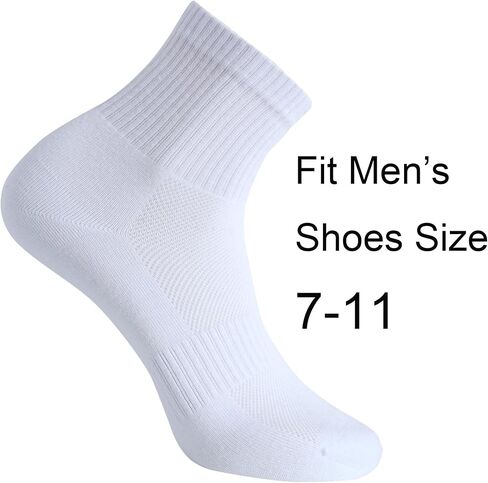 WindCrosser Mens Anti Odor Blister Proof Seamless Breathable Cotton Thin Ankle Quarter Crew Daily Socks, Size 7-11 in Saudi Arabia