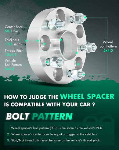 SCITOO 2X 1.25 inch Wheel Spacers adapters 5x114.3 to 5x114.3 12x1.5 Studs 60.1mm fit for 2016-2017 for GS200t 1993-2019 for GS300 in Saudi Arabia