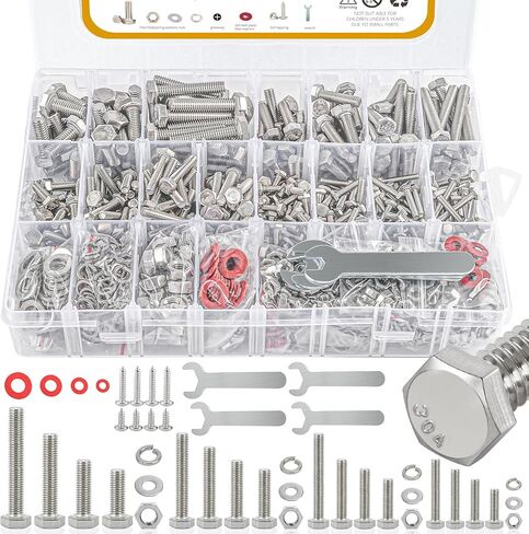 240PCS Nuts and Bolts, 1/4-20 Bolts and Nuts kit（with Lock&Flat washers・Wrenches） Hex Screws, Stainless Steel Bolts, and an Assorted Nuts and Bolts Assortment kit in Saudi Arabia
