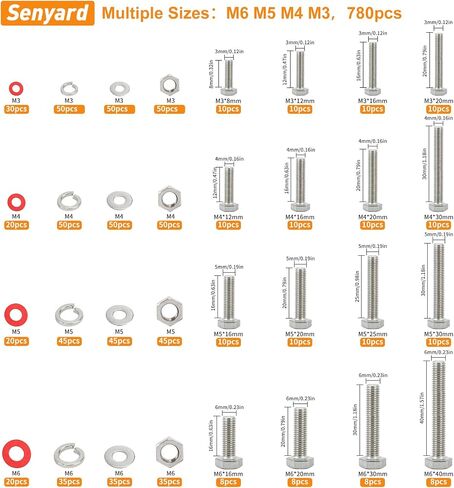 240PCS Nuts and Bolts, 1/4-20 Bolts and Nuts kit（with Lock&Flat washers・Wrenches） Hex Screws, Stainless Steel Bolts, and an Assorted Nuts and Bolts Assortment kit in Saudi Arabia