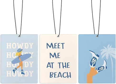 Cute Preppy Beach Car Air Freshener, Pink and Blue Coastal Seashell Starfish Beachy Air Freshener Hanging 3 Pcs for Cars Closet Drawer or Books, Girly Beach Car Accessories Mirror Decor for Women in Kuwait