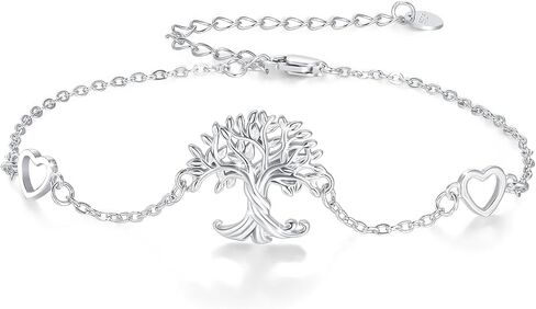 Cuoka Tree of Life Bracelet for Women S925 Sterling Silver Delicate Jewelry Family Tree Bracelet for Her Anniversary Birthday Gifts for Women Mom Wife Lover Daughter Her Yourself in Kuwait