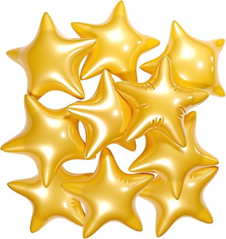 10 PCS Star Beach Balls Gold Starable Star على شكل كرة شاطئية 12 '' Gold Ball floating for Summer Swimming Pool Tavor Water Games Baby Dearn Confl in Saudi Arabia