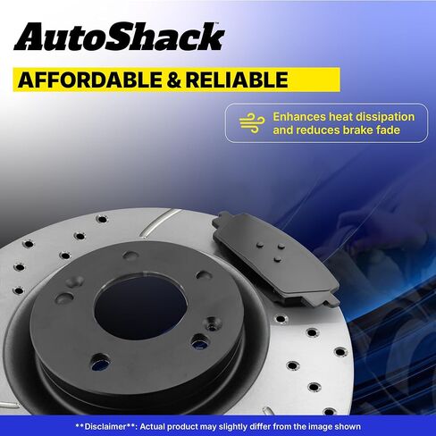 Autoshack Front Brake Kit استبدال لـ BMW 535XI 530i 525i 528xi 528i Xdrive محفور ومزود بالزنك دوارات الفرامل المغطاة بالزنك المملوءة بالزنك وسادات سيراميك 12.75 "323.8 مم BRKPKG003763 in Kuwait