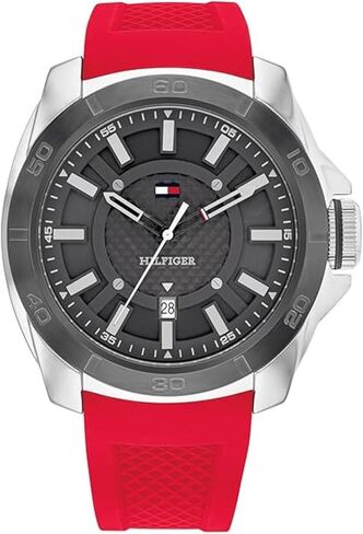 Tommy Hilfiger Windsurf Men's 3H Quartz Watch - Premium Fashion Timepiece with Durable Silicone - Water Resistant Up to 5 ATM/50 Meters | 49mm (Model 1792135) in Saudi Arabia