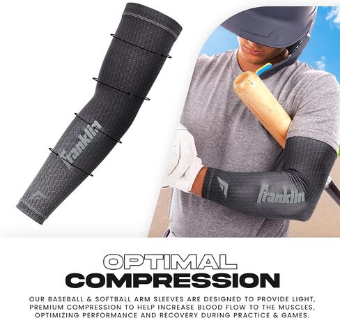Franklin Sports Baseball Arm Sleeves - Baseball + Softball Arm Compression Sleeves for Men + Women - Multiple Sizes + Colors in Saudi Arabia