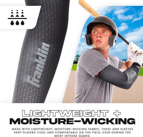Franklin Sports Baseball Arm Sleeves - Baseball + Softball Arm Compression Sleeves for Men + Women - Multiple Sizes + Colors in Saudi Arabia