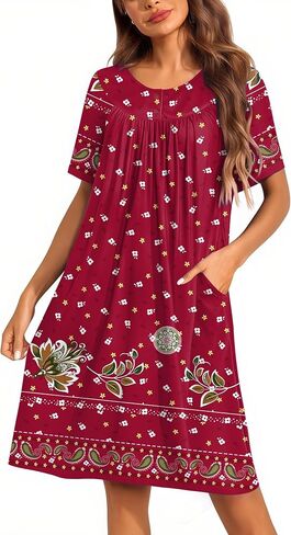 Ekouaer Moo Moos for Women Button House Dresses for Women with Pocket Mumu S-3XL in Saudi Arabia