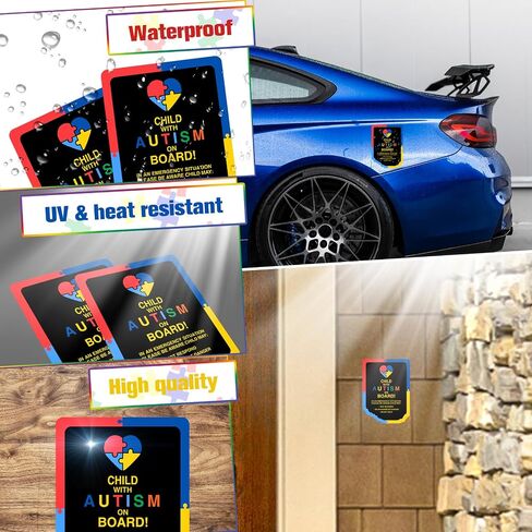 Delivery Vehicle Makes Frequent Stops Magnetic Signs 4-Pack 7.5x25cm (3x9.8") Reusable Driver Magnet for Trucks, Vans, Commercial Vehicles in Kuwait