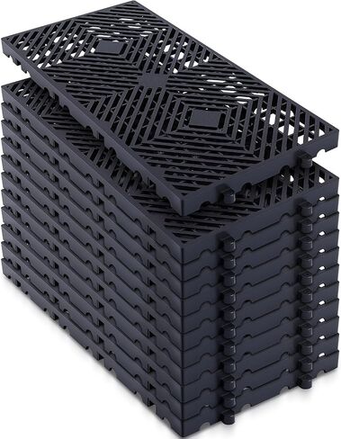 6 Pcs Plastic Pallets 23.6" x 11.8" x 1.18" Lightweight Moisture-Proof Waterproof Floor Pallet Breathable Grid Ventilation Storage Pad for Garages, Kitchen, Basement, Attic in Saudi Arabia