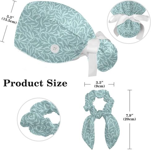 Bouffant Scrub Caps Women with Bow,American Flag 4th of July Surgical Caps with Button,Adjustable Working Cap with Ponytail Pouch in Saudi Arabia
