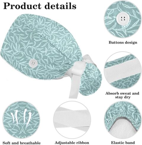 Bouffant Scrub Caps Women with Bow,American Flag 4th of July Surgical Caps with Button,Adjustable Working Cap with Ponytail Pouch in Saudi Arabia