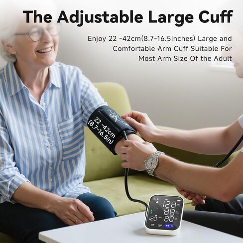 Blood Pressure Monitor, Upper Arm Blood Pressure Monitors for Home Use, Adjustable 8.7"-16.5" Blood Pressure Cuff, 2-User 2X120 Memory, One Touch Operation, Accurate BP Machine in Saudi Arabia