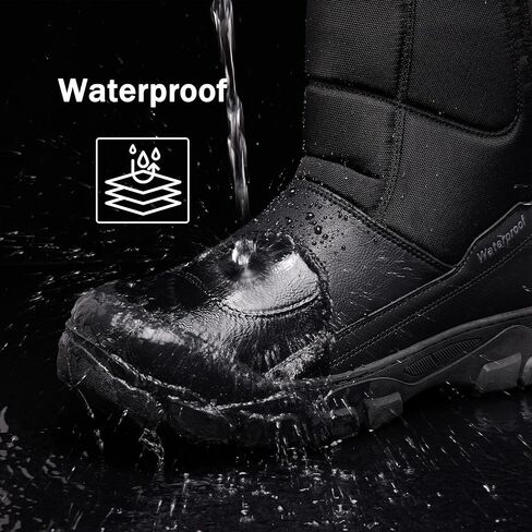 أحذية الثلوج الرجالية أحذية الشتاء المقاومة للماء للمشي لمسافات طويلة بسحاب للإغلاق في الهواء الطلق أحذية الطقس البارد in Kuwait