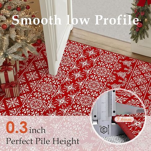 Red Runner Brug 2x8 عيد الميلاد ممر السجاد الثلج الثلجي قابلة للغسل سجاد عيد الميلاد ديكور العطلات in Kuwait