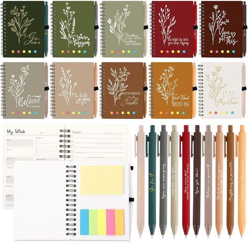 20 مجموعة/40 PCS هدايا تقدير الموظف Bulk A6 Journal Inspirational Journal مع قلم نقاط الحبر وملاحظة لزجة شكرا لك هدايا دفتر للموظف معلم طالب العمل in Saudi Arabia