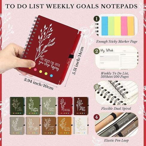 20 مجموعة/40 PCS هدايا تقدير الموظف Bulk A6 Journal Inspirational Journal مع قلم نقاط الحبر وملاحظة لزجة شكرا لك هدايا دفتر للموظف معلم طالب العمل in Saudi Arabia