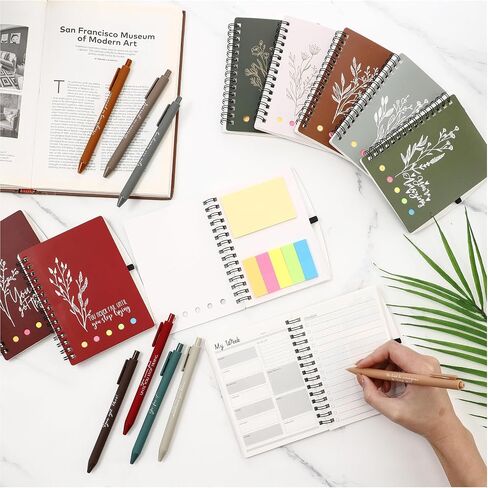 20 مجموعة/40 PCS هدايا تقدير الموظف Bulk A6 Journal Inspirational Journal مع قلم نقاط الحبر وملاحظة لزجة شكرا لك هدايا دفتر للموظف معلم طالب العمل in Saudi Arabia