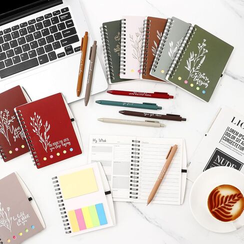 20 مجموعة/40 PCS هدايا تقدير الموظف Bulk A6 Journal Inspirational Journal مع قلم نقاط الحبر وملاحظة لزجة شكرا لك هدايا دفتر للموظف معلم طالب العمل in Saudi Arabia