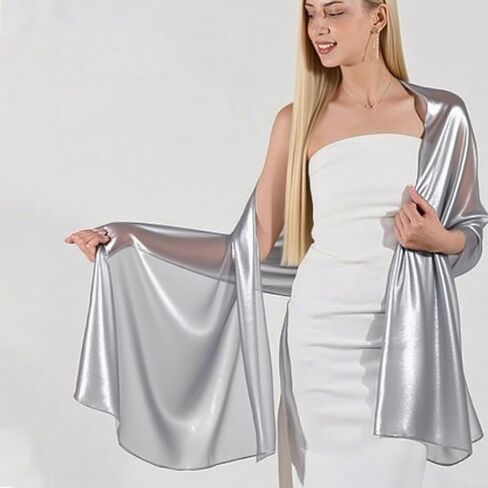 Jolbndcv Soft Chiffon Women's Scarfs Shawl and Wraps for Evening Dresse Lightweight Silky Wedding Shawl Wraps Bridal Scarve in Kuwait