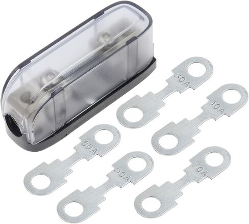 Car Audio Fuse Power Fuse Holder 30-150A Stereo Audio Single Way Fuse Holder Power Distribution Block Fusebox Car Fuse(1Set Fuse Holder-4,125A) in Saudi Arabia