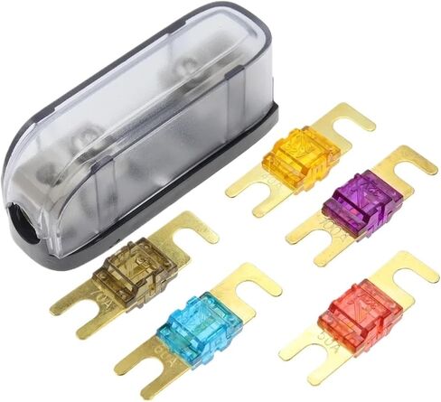 Car Audio Fuse Power Fuse Holder 30-150A Stereo Audio Single Way Fuse Holder Power Distribution Block Fusebox Car Fuse(5PC Fuse-2,No Fuse) in Saudi Arabia