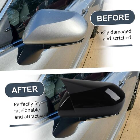 BOYUER 2PCS Car Side Rear View Mirror Guard Cover Caps Trims Exterior Decoration Accessories for Toyota Camry 2018-2025 (Piano Black) in Kuwait
