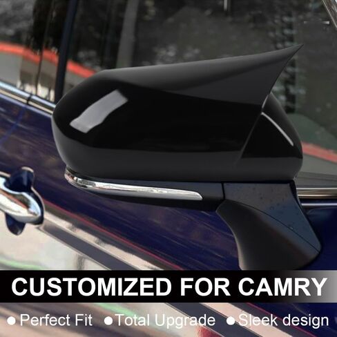 BOYUER 2PCS Car Side Rear View Mirror Guard Cover Caps Trims Exterior Decoration Accessories for Toyota Camry 2018-2025 (Piano Black) in Kuwait