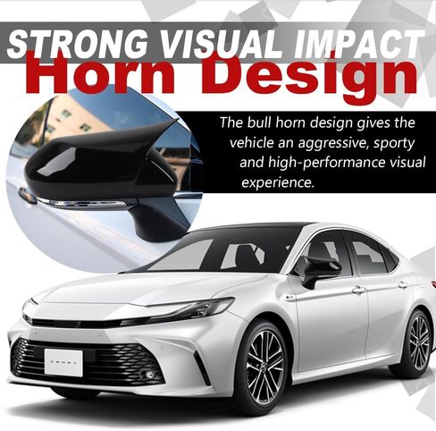 BOYUER 2PCS Car Side Rear View Mirror Guard Cover Caps Trims Exterior Decoration Accessories for Toyota Camry 2018-2025 (Piano Black) in Kuwait