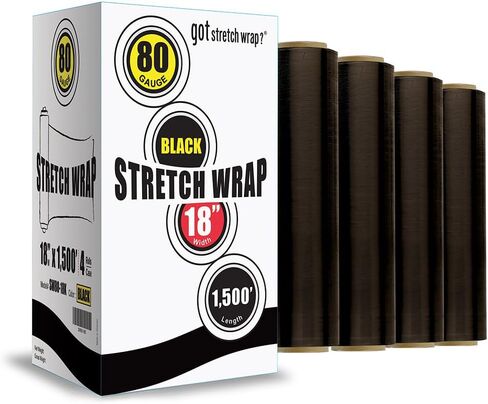 8NET 18" x 1,500', 80 Gauge Red Heavy Duty Color Stretch Wrap Plastic Film Rolls for Packaging Moving and Packing Pallet, 4 Rolls/Case in Kuwait